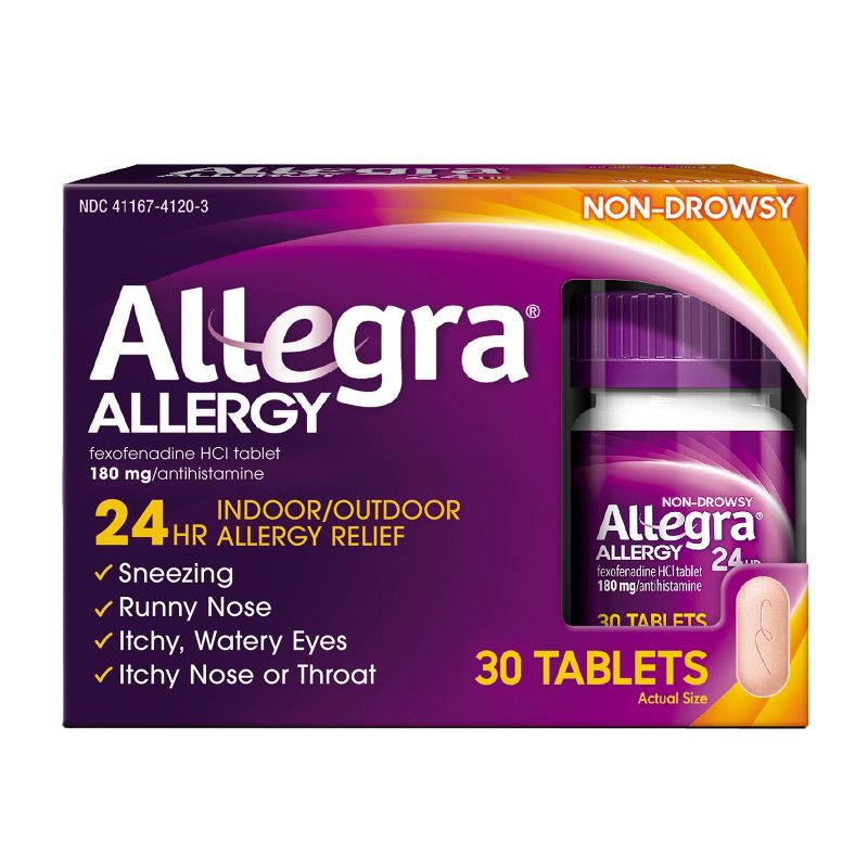 Allegra 24 Hour Allergy Relief Tablets - Fexofenadine Hydrochloride, 1 of 10