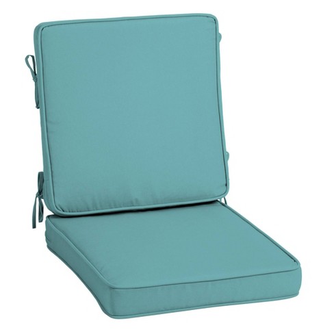 Arden Selections ProFoam 20 in. x 20 in. Sand Acrylic Outdoor High Back Chair Cushion