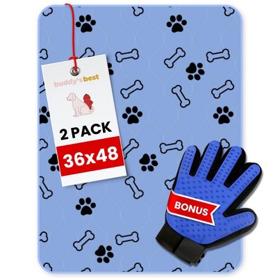 Buddy's Best Washable Dog Pee Pad - Waterproof, Absorbent, + Grooming Glove