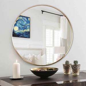 MAYEERTY Metal Framed Round Bathroom Mirror for Wall - 1 of 4