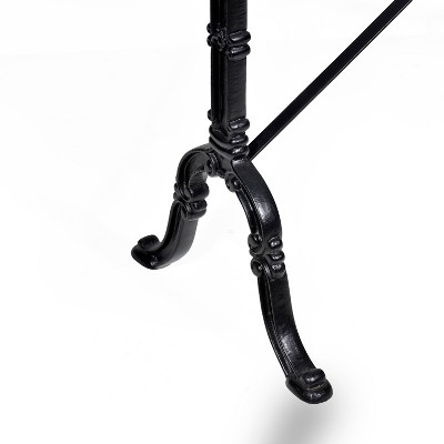 Vera 36" White Marble Top Counter Height Bar Table with Black Iron Frame