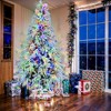 VisioGear Craft Activity Kits 7.5FT Pre-Lit Spruce Snow Flocked Christmas Tree, Artificial Hinged Xmas Tree, Multicolor - 3 of 4
