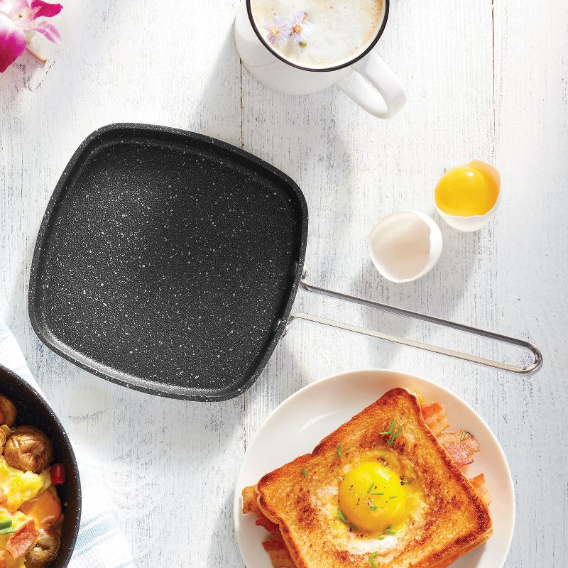 Starfrit Breakfast Collection 6-In. Mini Griddle with Stainless Steel Wire Handle, Yellow, 4 of 7