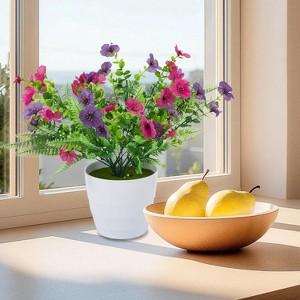 Outdoors 30 Bundles Silk Artificial Flowers with Ferns, UV-Resistant Faux Plant, Spring Summer Decor for Planter Porch Patio Yard - 1 of 4