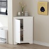 KTMBDW Floor Corner Cabinet with Two Doors and Shelves, Free-Standing Corner Storage Cabinets for Bathroom, Kitchen, Living Room or Bedroom, White - 3 of 4