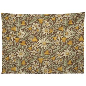 Sewzinski Retro Flowers on Brown Tapestry - Society6 - 1 of 3