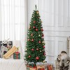 SEVOBAL Party Decorations and Accessories 6ft Slim Pencil Christmas Tree with Realistic Branches for Holiday Decor, Green, 20"*25.6"*70.9" - 3 of 4