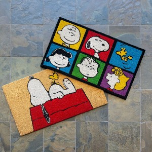 Licensed Peanuts Snoopy Everyday Holiday Graphic Novelty Natural Coir Non-Slip Indoor/ Outdoor 2 Pack Door Mats - 1 of 4