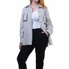 Women's Long Sleeve Contrast Pocket Shirt Jacket - Heyson - 3 of 4