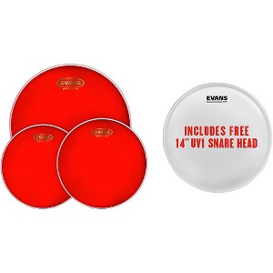 EVANS Hydraulic Red Tom Pack With Free 14" UV1 Snare Head - 1 of 1