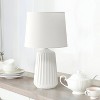 Simple Designs Pleated Base Table Lamp Off-White - image 3 of 4