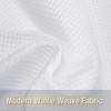 Kitchen Curtains 30 Inches Long White Window Curtains Waterproof Curtains for Bathroom Window Waffle Weave Textured Tier Curtains, 30"×30", Set of 2 - 3 of 4
