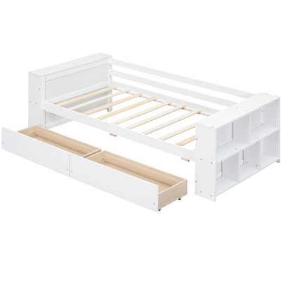 YOOCOZZ Twin Daybed with Storage Shelves and Drawers
