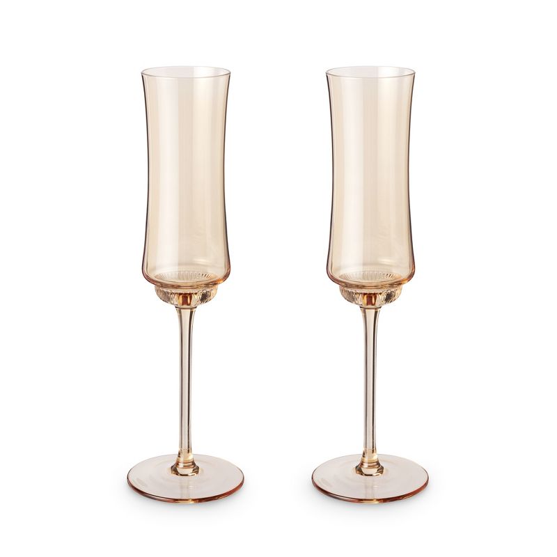 Twine Tulip Champagne Flutes, Gold Amber Tinted, 1 of 9