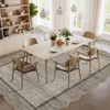 Scalloped Washable Bordered Living Room Bedroom Rug, Ultra Thin Non Slip Indoor Farmhouse Carpet for Dining Room - 4 of 4