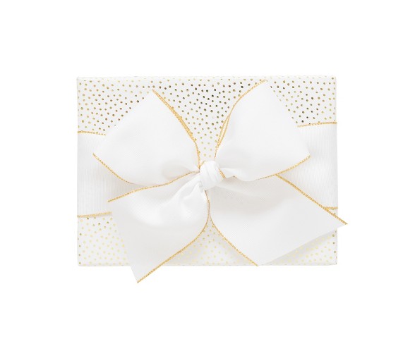 White with Gold Foil Scattered Snow Dots Gift Wrap, Single Roll - sugar paper&#153;