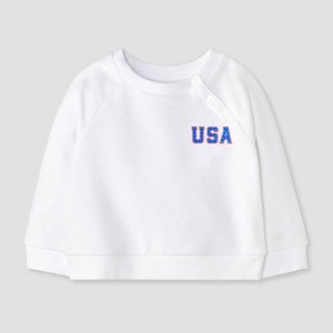 Baby USA Fleece Sweatshirt - Cat & Jack™ White - 1 of 3