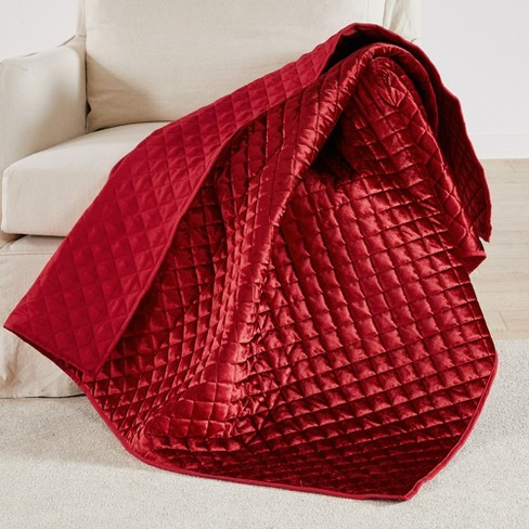 Red Velvet Quilted Throw Levtex Home