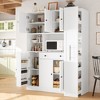 Freestanding Kitchen Pantry Buffet with Hutch Kitchen Storage Cabinet Cupboard with Pull-Out Side Cabinet, Door Shelves & Drawer - ModernLuxe - 2 of 4