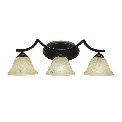 Toltec Lighting Zilo 3 - Light Vanity in  Dark Granite with 7" Italian Marble Shade