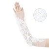 INSPIRE CHIC Women's Lace Floral Pearl Bowknot Polka Point Arm Fingerness Length Sleeves for Elegant Bridge Wedding Gloves 1 Pair - 3 of 4