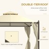 10' x 12' Outdoor Patio Gazebo with Curtains, Two-Tier Roof - 4 of 4