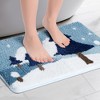 Unique Bargains Soft Non-Slip Thick Shaggy Water Absorbent Botanical Pattern Bath Floor Mat - 2 of 4