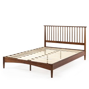 Full Linda Wood Platform Bed Frame Brown - Zinus - 1 of 4