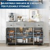Coffee Bar Cabinet with Storage, 55" Sideboard Buffet Cabinet with Adjustable Shelves, 4 Minimalis Doors & 3 Drawers for Living Room Dining Room - 4 of 4