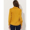 INSPIRE CHIC Women's Puff Long Sleeve Point Collar Vintage Button Work Satin Shirt - 4 of 4