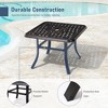 Pellebant 24x24x17.5 Inch Cast Aluminum Side Table Durable Small Coffee Table Black End Table for Patio Chaise Chair Sofa - 4 of 4