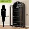 Vlsrka Arched Display Cabinet with Glass Doors, 3-Color LED Lights and Motion Sensor,Black - 2 of 4