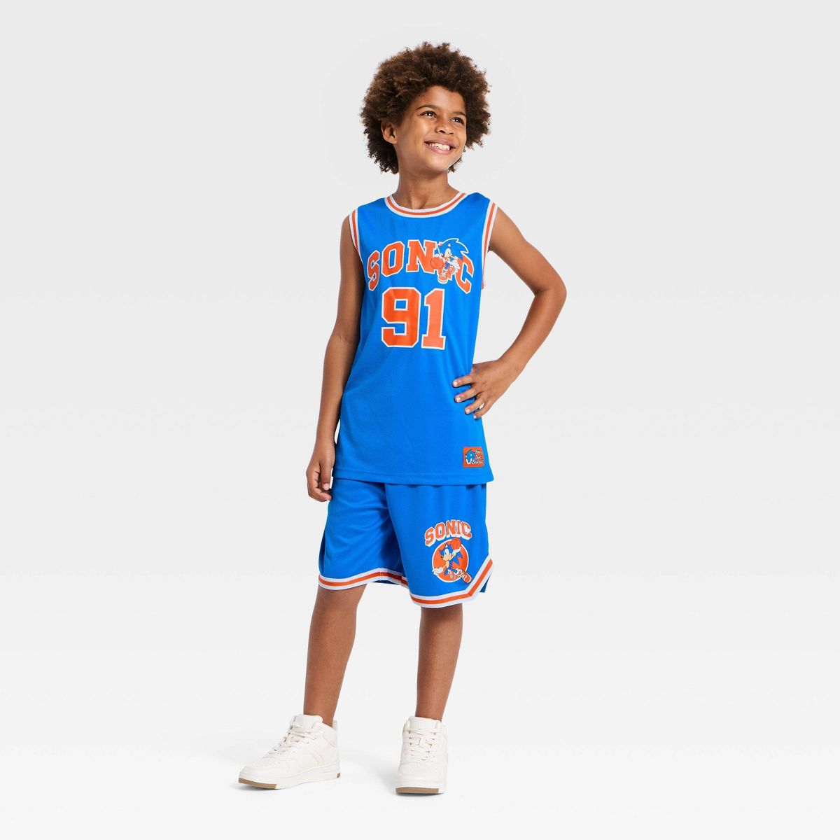 Boys' Sonic the Hedgehog Basketball Jersey - Blue - thumbnail 4