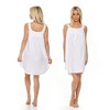 ADR Women's Cotton Nightgown, Sleeveless Lace Trimmed Button Up Short Vintage Night Dress Gown - 2 of 4