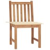 vidaXL Solid Teak Wood Patio Chairs with Cream Color Cushions - Indoor and Outdoor Use - Fine Sanded Finish - 2 of 4