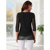 Seta T Women's V Neck 3/4 Sleeve Asymmetrical Hem Lightweight Casual Top - 4 of 4