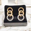 Slickblue Classic Goldtone Finish Triplet Hooplet Earrings, 0.34ct CZ, Perfect Wedding or Everyday Accessory - 2 of 3