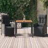 vidaXL Garden Dining Set Black - 2 of 4