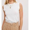 Women's HIGH NECK SLEEVELESS KNIT TOP - BluIvy - 2 of 4