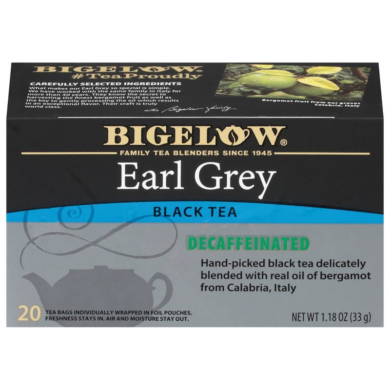 Bigelow Earl Grey Black Tea Bags Decaffeinated - 20ct, 1 of 8