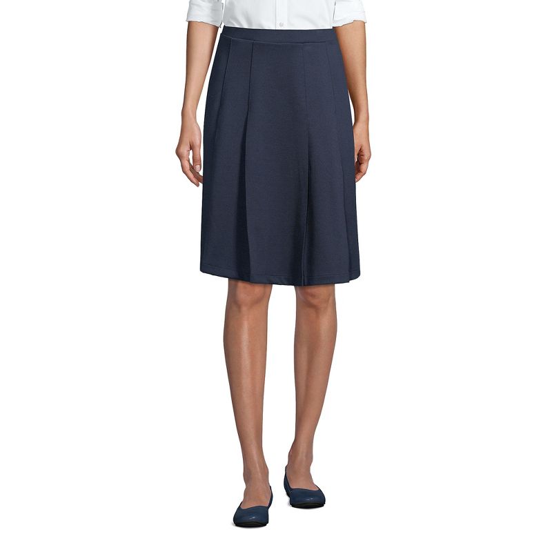 Lands' End Lands' End School Uniform Women's Ponte Pleat Skirt, 2 of 3