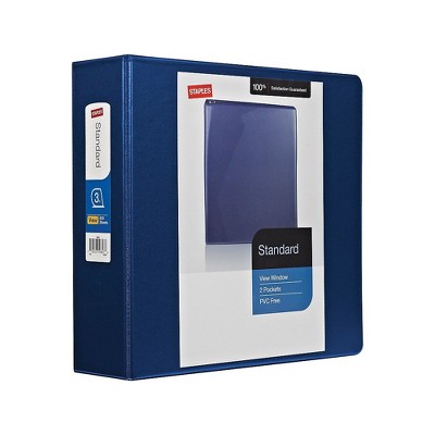 Staples Standard 3" 3-Ring View Binder Blue (26451-CC) 82640