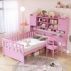NicBex Twin Size Multifunctional Wood Platform Bed Frame with Practical Storage Bookshelf,Built-in Desk and Matching Chair for Kids/Boys/Girls - 2 of 4