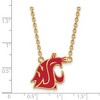 Black Bow Jewelry 14k Yellow Gold Plated Sterling Silver Washington State Cougars NCAA Necklace 18 Inch - 2 of 4