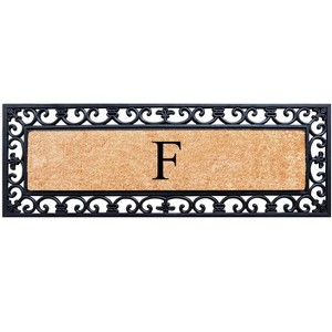 A1HC Rubber Coir Doormat For Outdoor Entrance, Anti-Shed Treated Front Door Mat 18x48, Monogrammed - 1 of 4