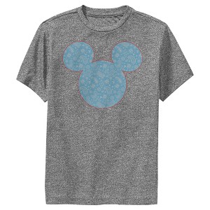 Boy's Disney Mickey and Friends Paisley Silhouette Performance Tee - 1 of 4