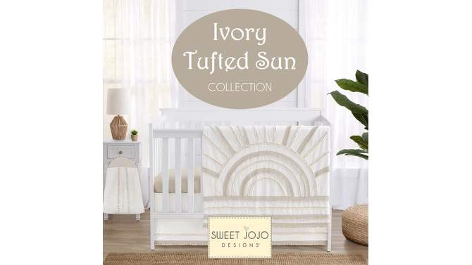 Sweet Jojo Designs Boy Girl Changing Pad Cover Tufted Sun Ivory and Taupe, 2 of 7, play video