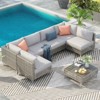 Maggift Patio Seating Sets, Outdoor Seating Set for Relaxation and Style,Create the Perfect Backyard Oasis, Gray, 109.1"*54.5"*25.4" - 2 of 4