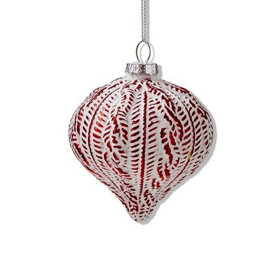 TAG Antique Drop Ornament Wide Red