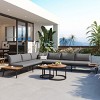 Outdoor 6-Piece Sectional Sofa Set, Sofa Set with Round Coffee Table, Sofa with Iron Frame and Polyester Cushions and Pillows-Coolbibila - 3 of 4